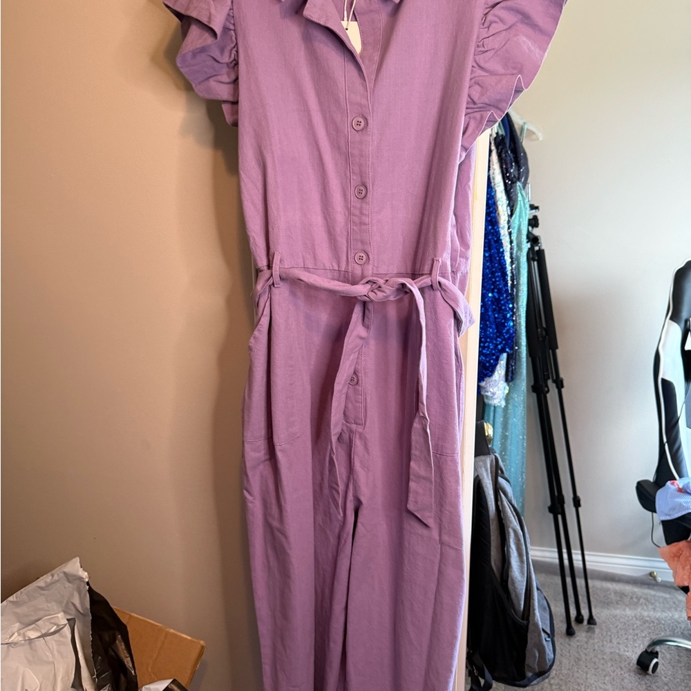Lavender Jumpsuit with Belt